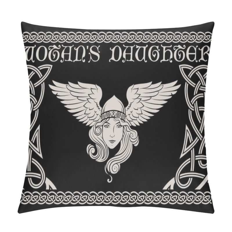 Personality  Viking, Scandinavian Design. Valkyrie In A Winged Helmet. Image Of Valkyrie, A Woman Warrior From Scandinavian Mythology Pillow Covers