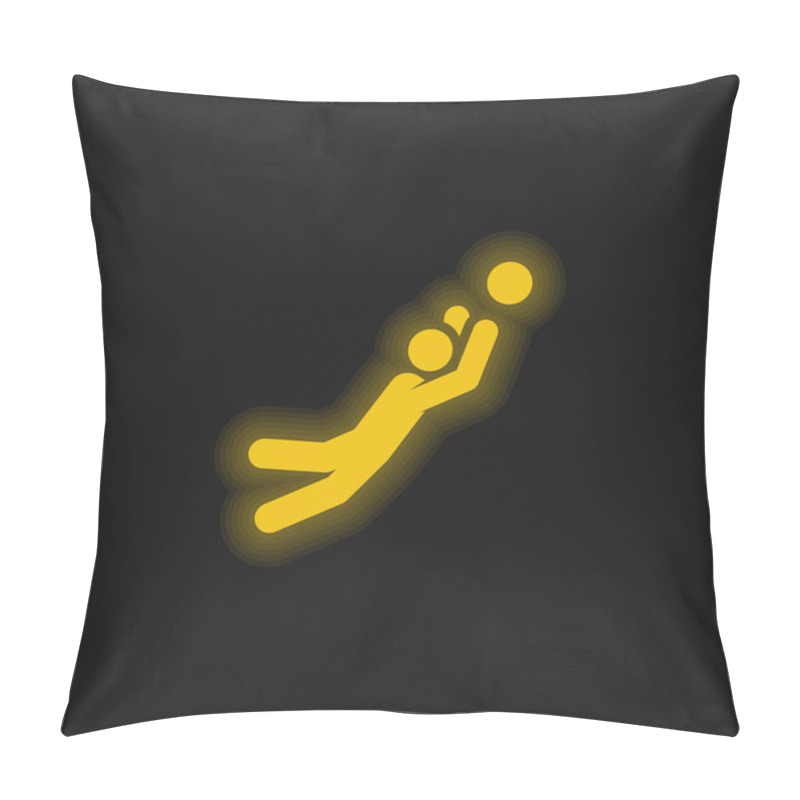 Personality  Ball Games Yellow Glowing Neon Icon Pillow Covers