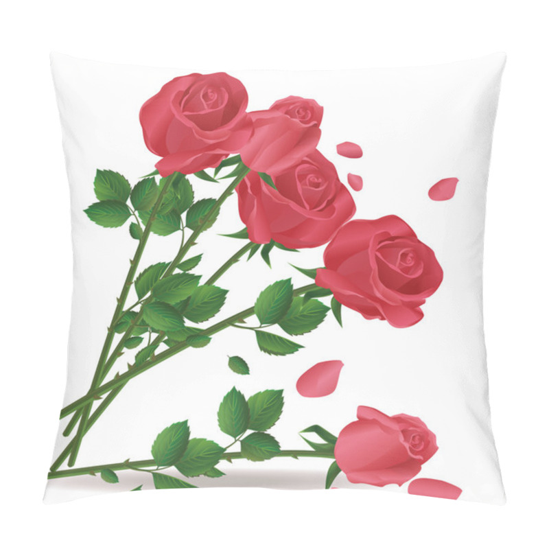 Personality  Falling Bouquet Of Red Roses Pillow Covers