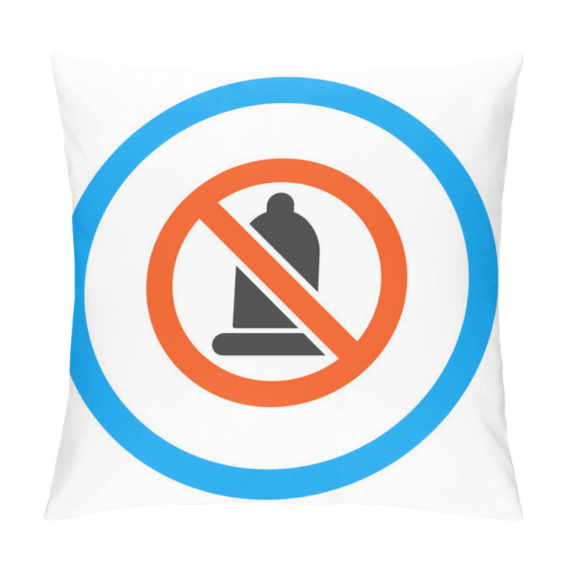 Personality  Forbidden Condom Rounded Vector Icon Pillow Covers