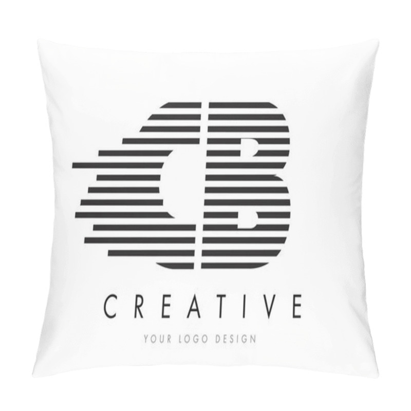 Personality  CB C B Zebra Letter Logo Design with Black and White Stripes pillow covers