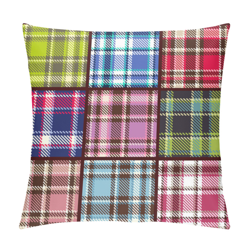 Personality  Set Of Seamless Checkered Vector Pattern Pillow Covers