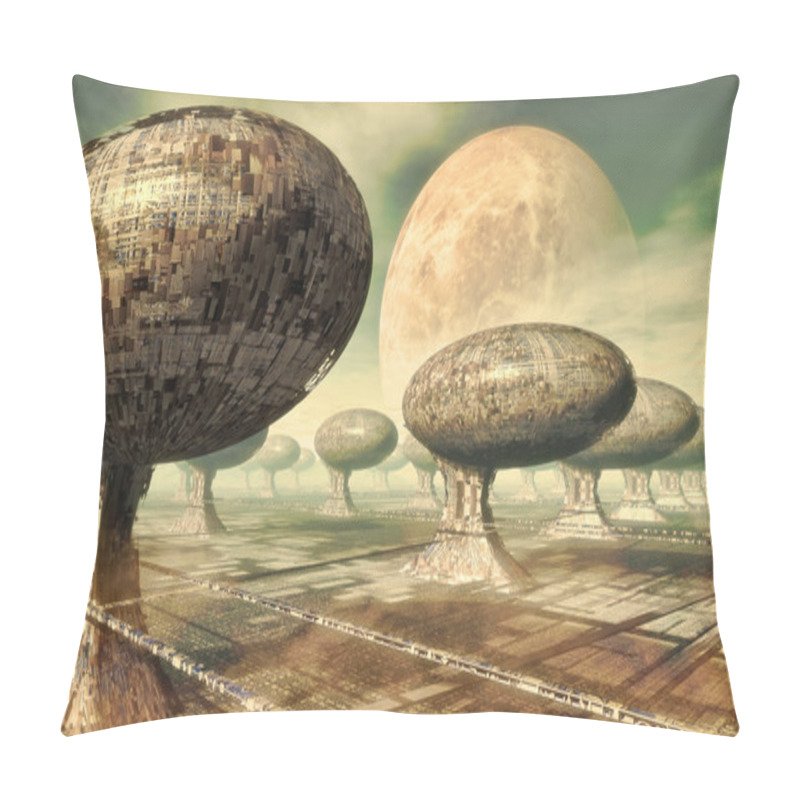 Personality  Alien Planet City Pillow Covers