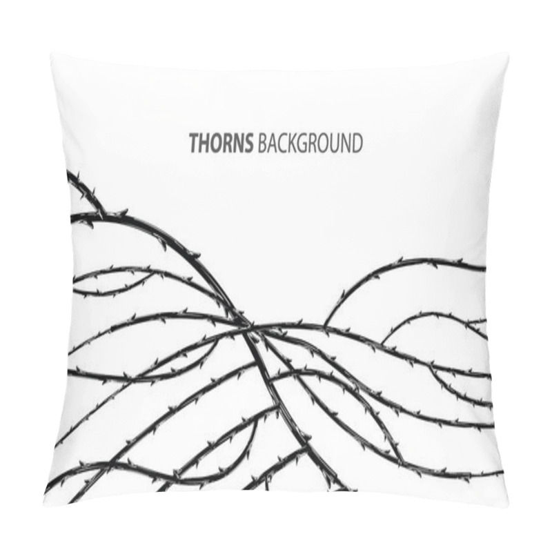 Personality  Blackthorn Branches With Thorns Stylish Background. Pillow Covers