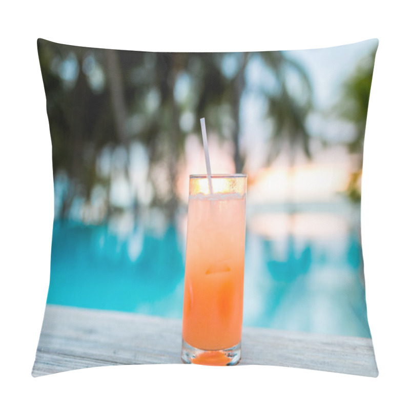 Personality  Cocktail Drink On Tropical Beach Pillow Covers