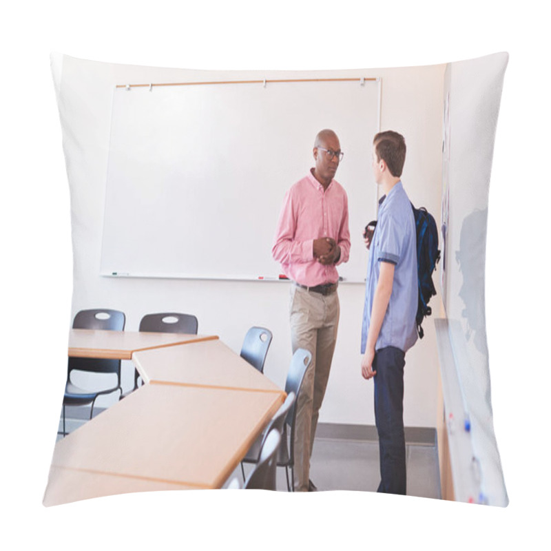 Personality  High School Tutor Talking With Male Student After Class Pillow Covers