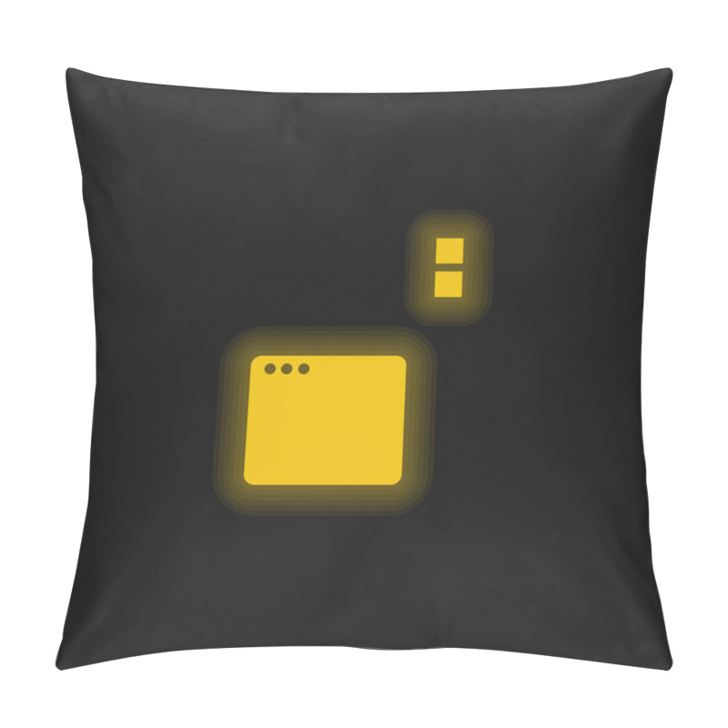 Personality  Application Window Yellow Glowing Neon Icon Pillow Covers