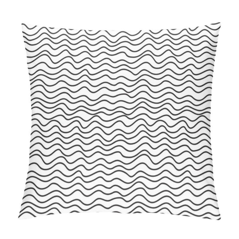 Personality  Simple Wave Lines Background. Wavy Texture For Your Design. Seamless Pattern Pillow Covers