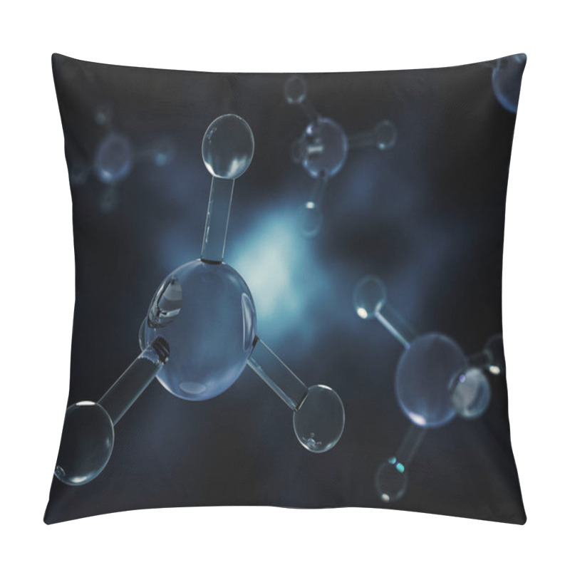 Personality  Methane Molecule Image. 3D Rendering Pillow Covers