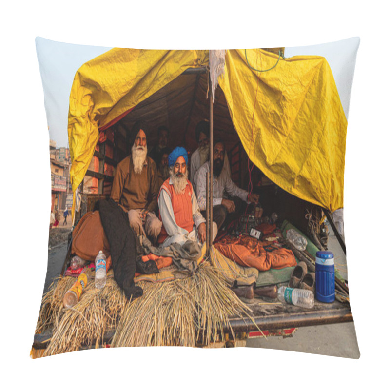 Personality  Farmers Are Protesting At Delhi Border Against The New Farm Law. Pillow Covers