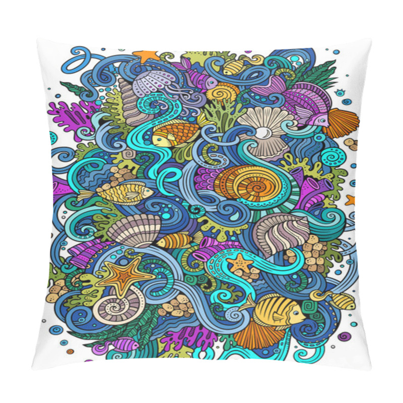 Personality  Cartoon Hand-drawn Doodles Underwater Life Illustration Pillow Covers