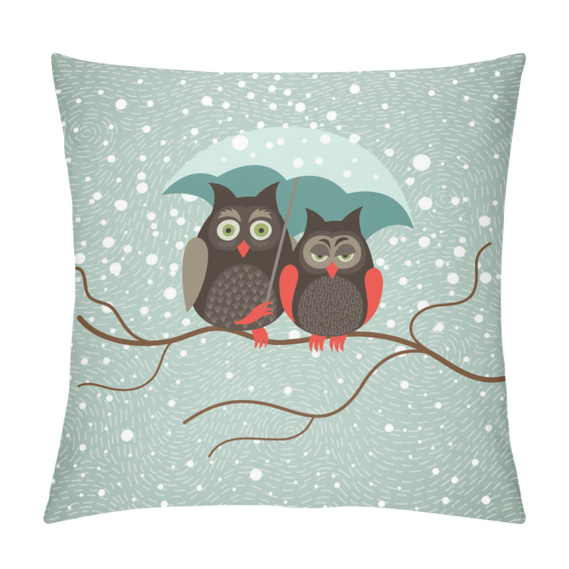 Personality  Two Cute Sad Owls Pillow Covers