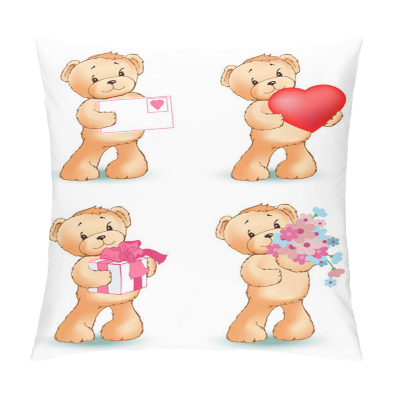 Personality  Teddy Bear Collection Of Objects Vector Pillow Covers