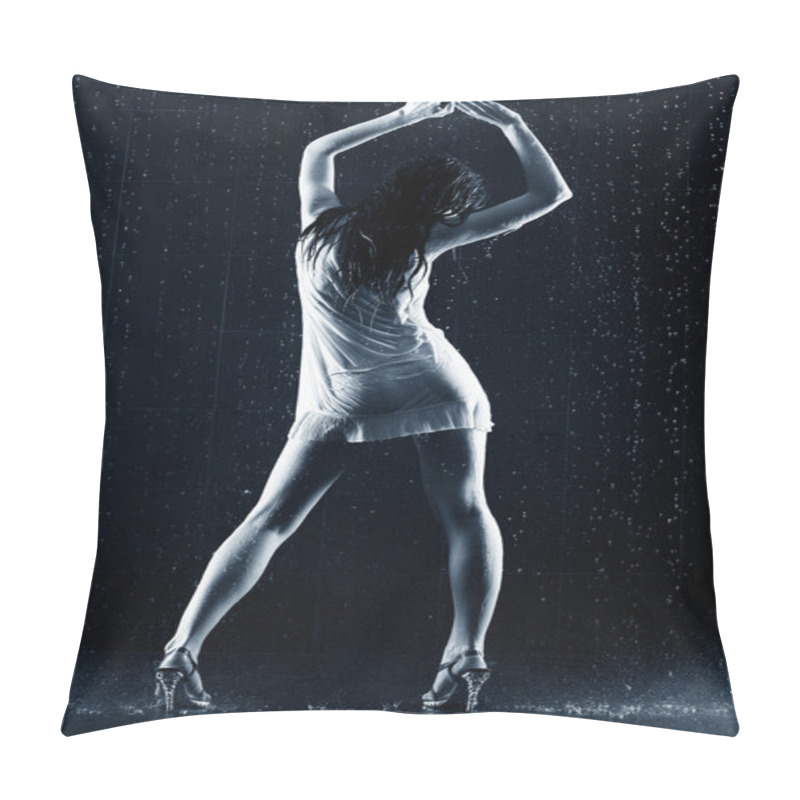 Personality  Sexy Woman Dancing In White Shirt Pillow Covers