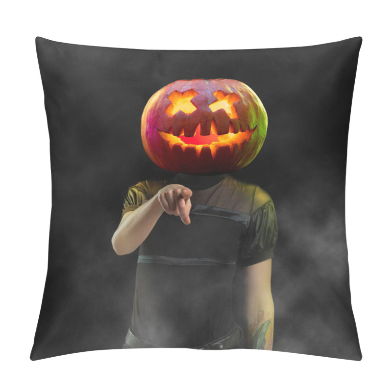 Personality  Trendy Artwork, Modern Design. Contemporary Art Collage. Halloween Concept. Pillow Covers