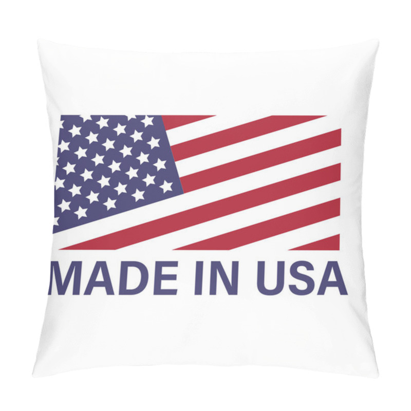 Personality  American Flag And Made In The USA Label, Product Emblem, Logo Design Pillow Covers