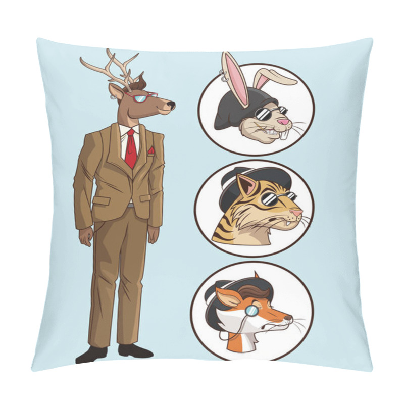 Personality  Fashion Hipster Style Deer Set Animals Pillow Covers