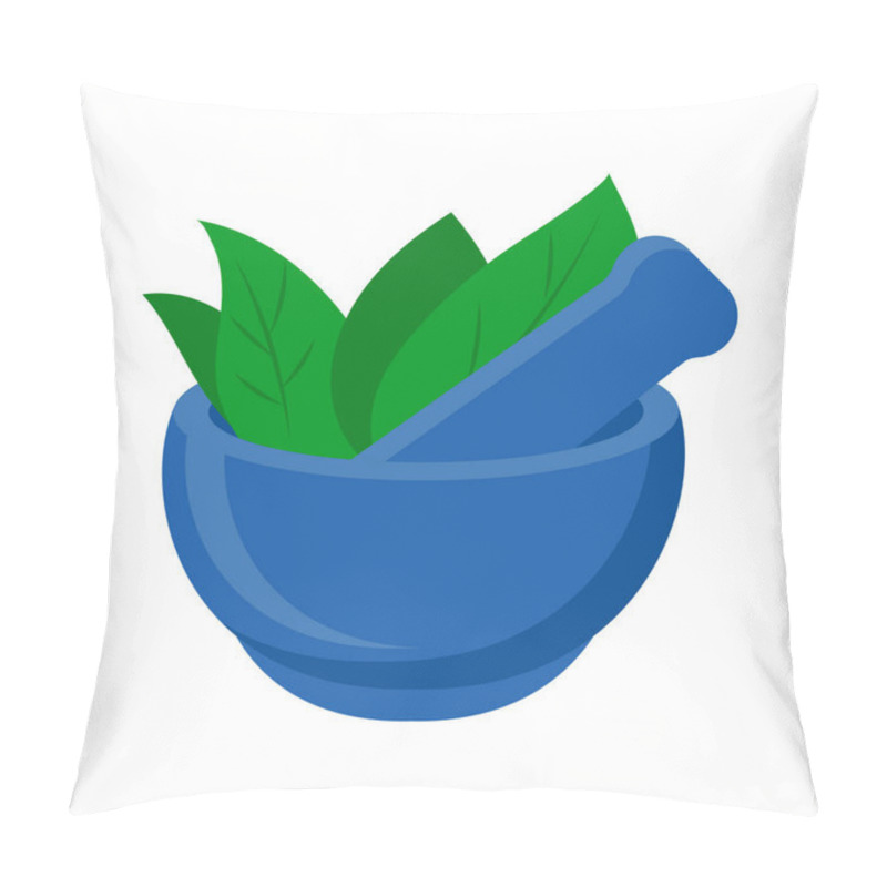 Personality  Herbs Bowl Vector Illustration - Isolated Pillow Covers