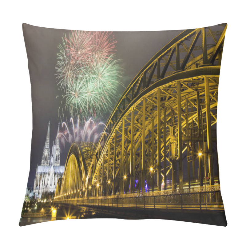 Personality  Celebrating New Year's Eve In N Koln, Germany - Fireworks Around Pillow Covers