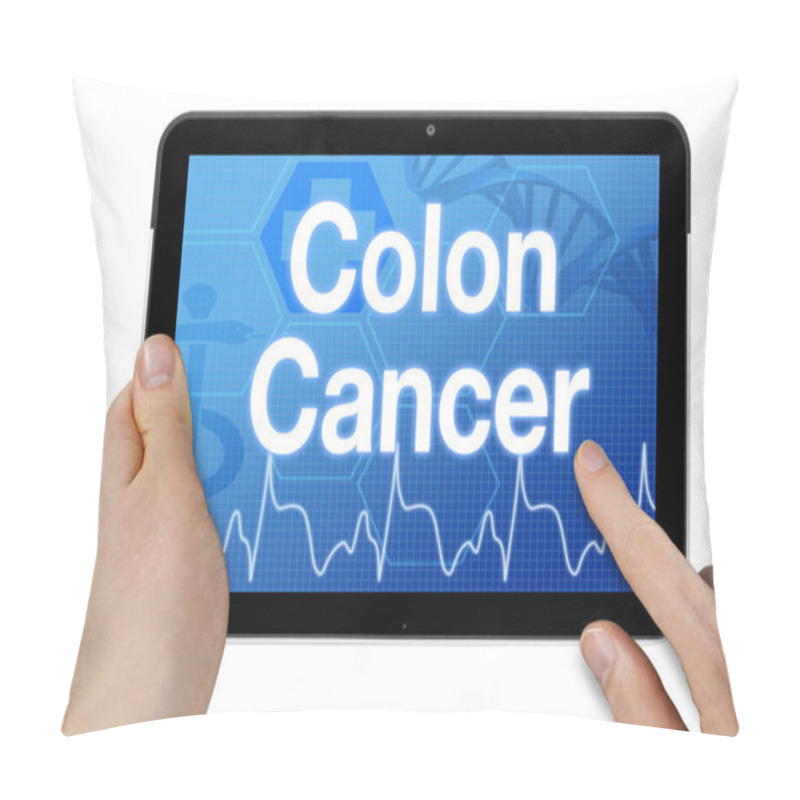 Personality  Tablet Computer With Colon Cancer Isolated On White Background Pillow Covers