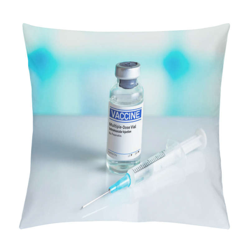 Personality  Generic Injectable Vaccines Vials For The Vaccination Program Against Diseases And Infections Prevention. Vaccine Equipment And Syringe To Administer Vaccine Doses To The Population Pillow Covers