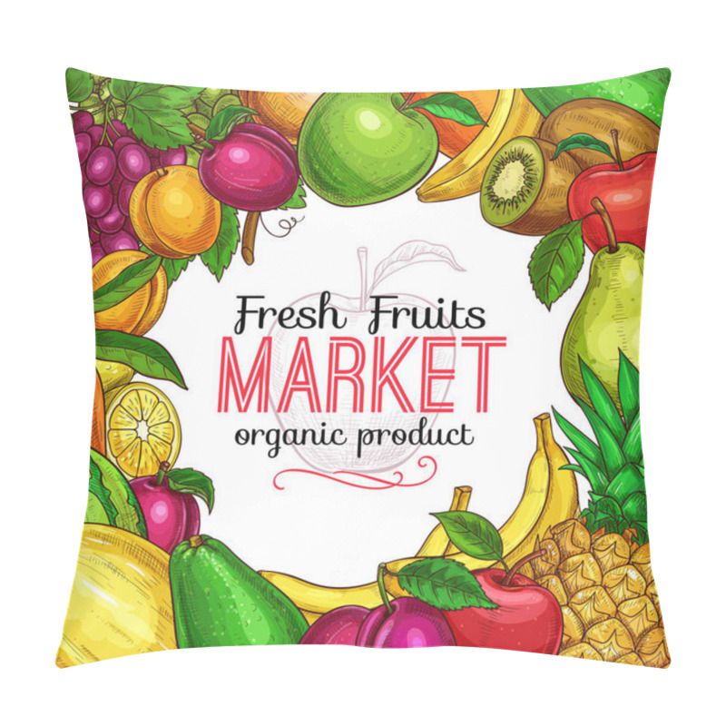 Personality  Fresh Fruit And Berry Sketch Frame For Food Design Pillow Covers