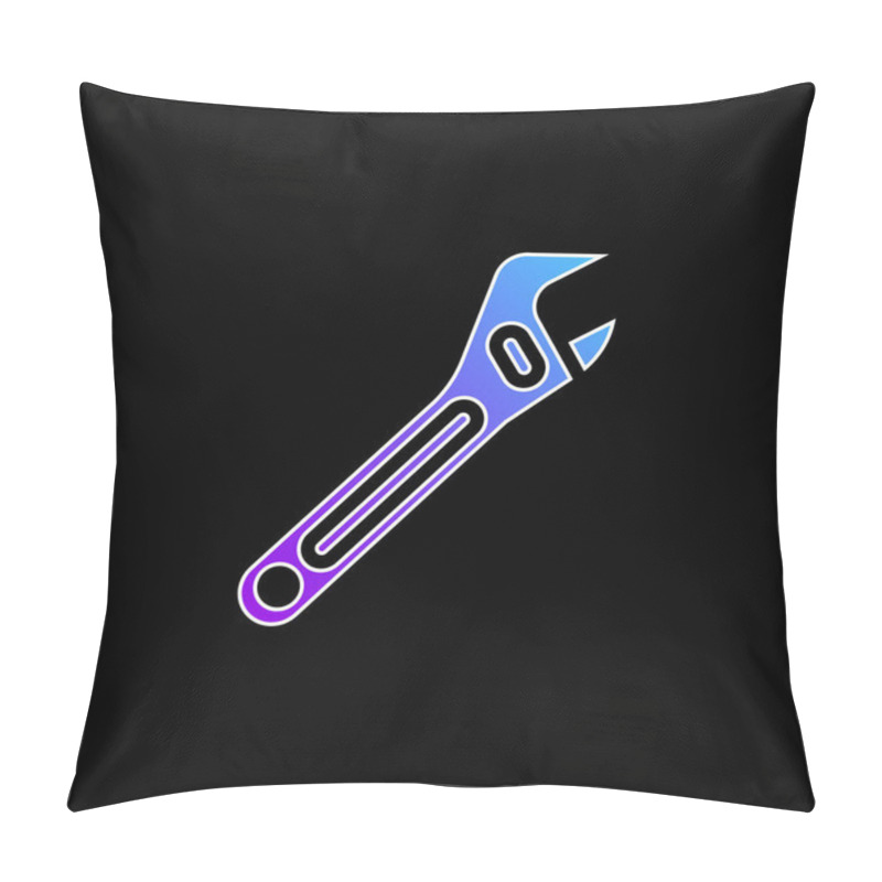 Personality  Adjustable Spanner Blue Gradient Vector Icon Pillow Covers