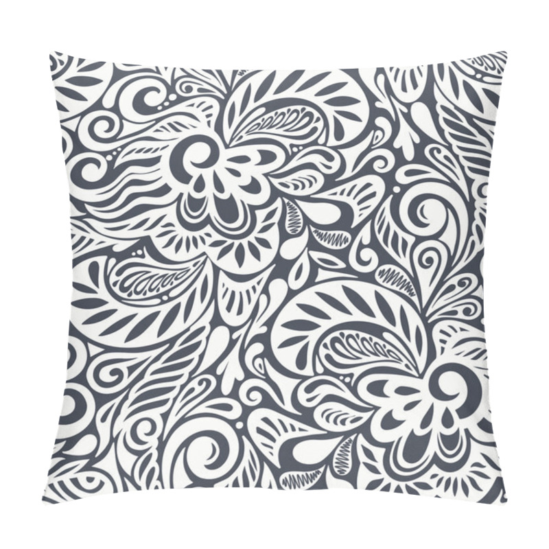 Personality  Seamless Abstract Curly Floral Pattern Pillow Covers