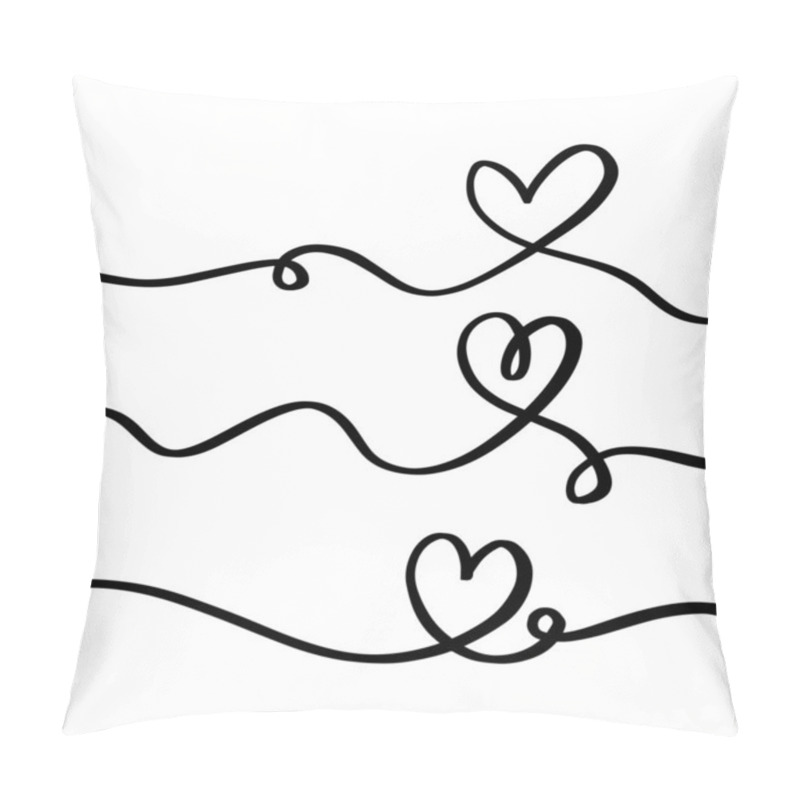 Personality  Set Of Hearts Drawn With Line And Isolated On Background. Can Be Used For Greeting Cards, Posters, Or Other Elements. Vector Illustration  Pillow Covers