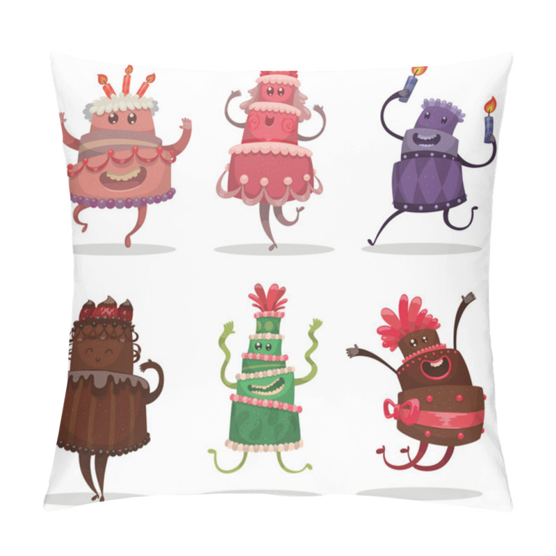 Personality  Set Of Happy Birthday Cakes Pillow Covers