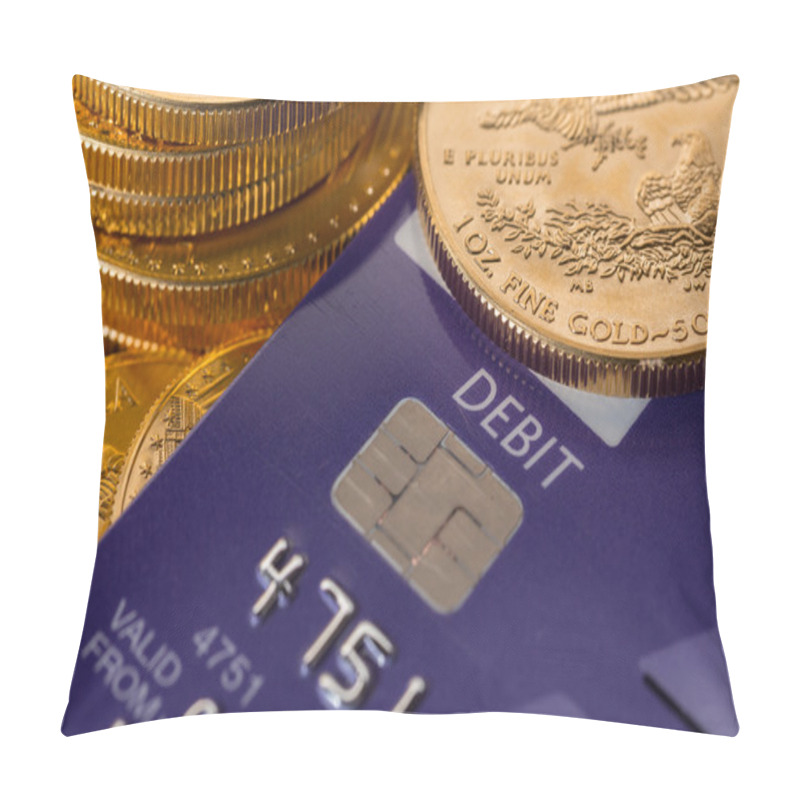 Personality  Gold Coins On Chip And Pin Debit Card Pillow Covers