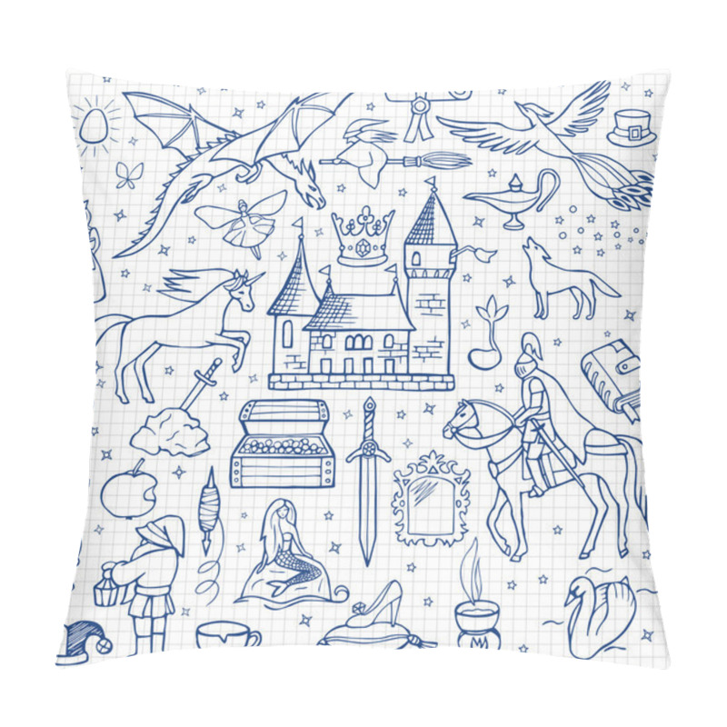 Personality  Hand Drawn Doodle Fairy Tale Set Pillow Covers