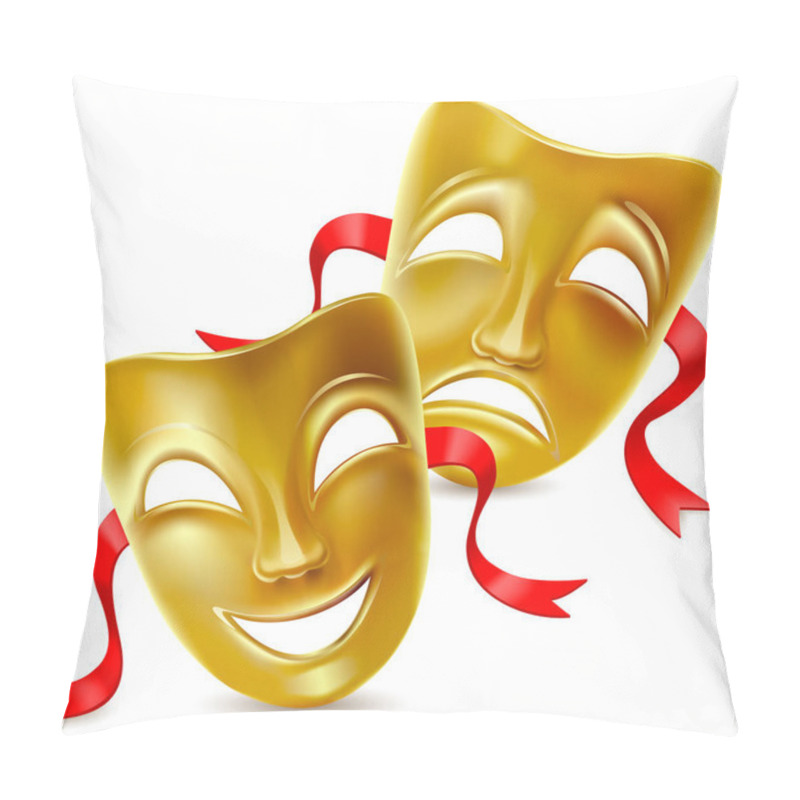 Personality  Theatrical Masks. Isolated. Mesh. Clipping Masksolated. Mesh. Clipping Mask Pillow Covers