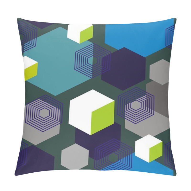 Personality  Hexagons And Cubes. Pillow Covers