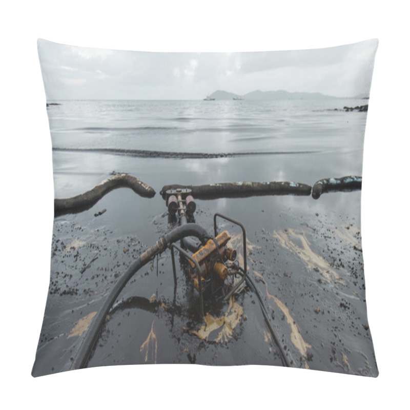 Personality  Crude Oil On Oil Spill Accident On Ao Prao Beach At Samet Island Pillow Covers