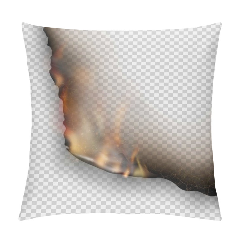 Personality  Transparent Design Burning Templates Torn Paper With Fire Pillow Covers