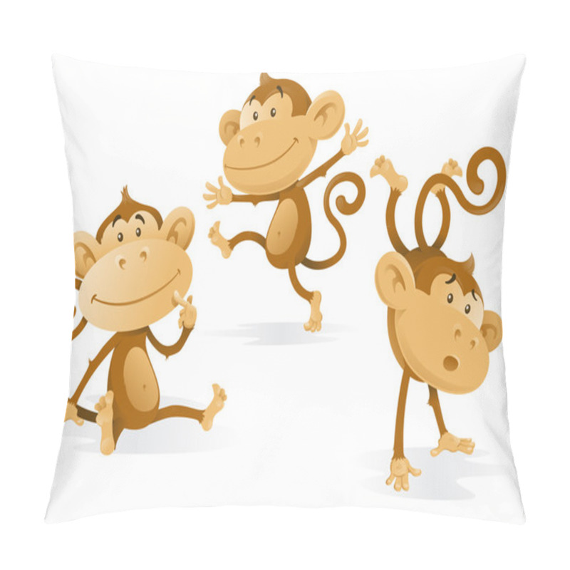 Personality  Three Very Cheeky Monkeys. Pillow Covers