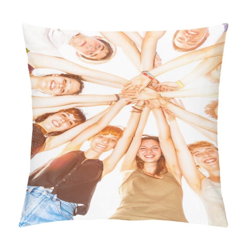 Personality  Teenage Friends Holding Hands Together. Pillow Covers