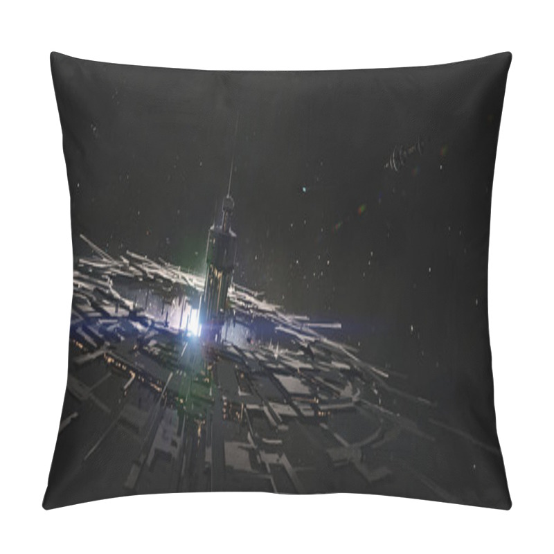 Personality  Huge Ring Base In Space, 3D Illustration. Pillow Covers