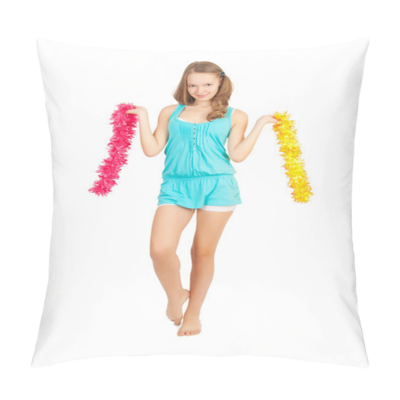 Personality  A Girl On A White Background Pillow Covers