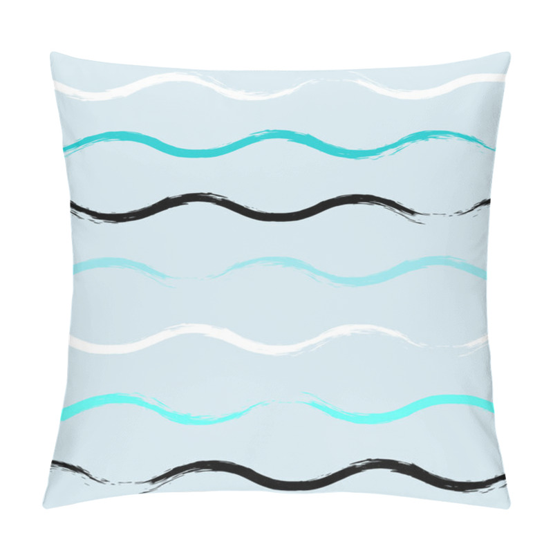 Personality  Cute Vector Seamless Pattern . Wavy Lines, Brush Strokes.  Endless Texture Can Be Used For Printing Onto Fabric Or Paper Pillow Covers