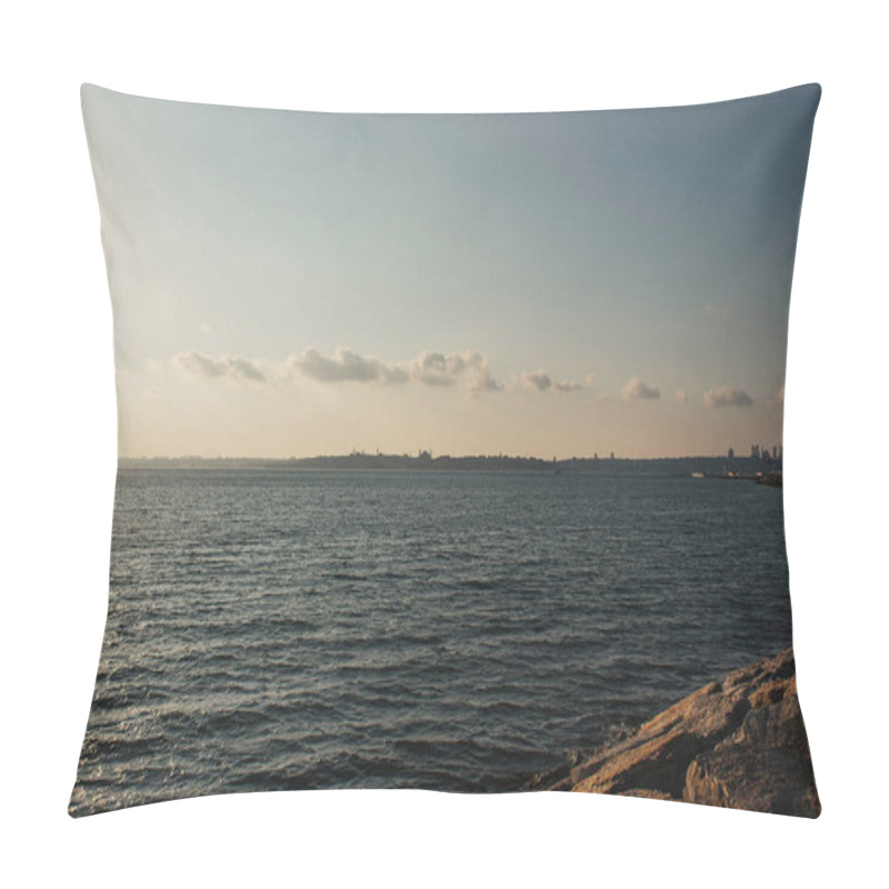 Personality  Scenic View Of Sea And Clouds In Sky  Pillow Covers