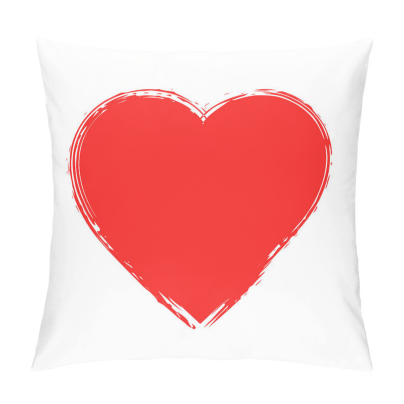 Personality  Grunge Red Romantic Heart On White Background Pillow Covers