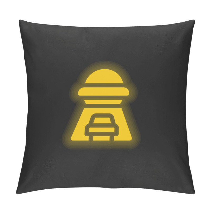 Personality  Abduction Yellow Glowing Neon Icon Pillow Covers