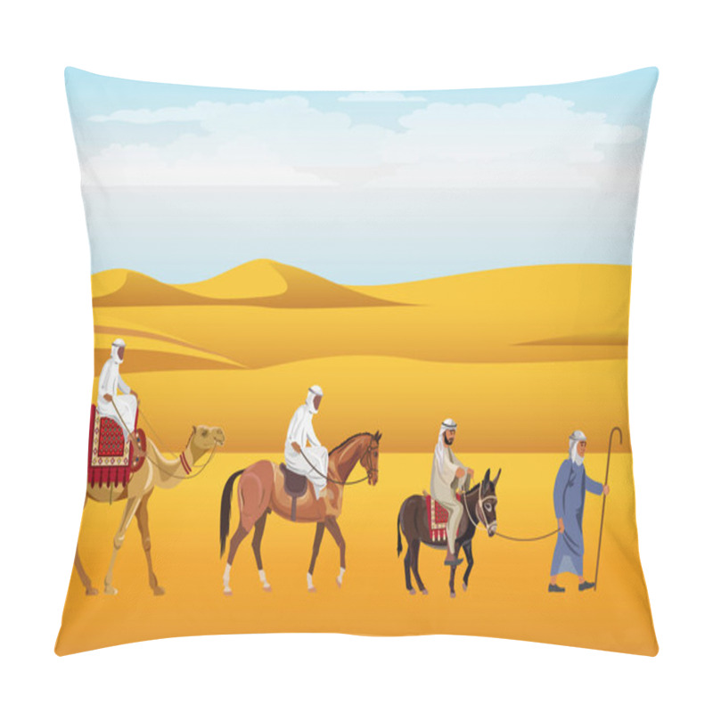 Personality  Caravan In The Desert Pillow Covers