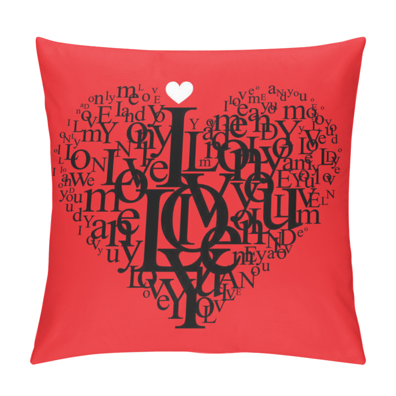 Personality  Love Background - Typographic Heart Shape Pillow Covers