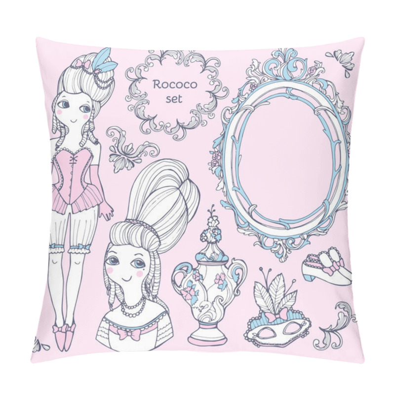 Personality  Set Of Vector Hand-drawn Rococo Elements Pillow Covers