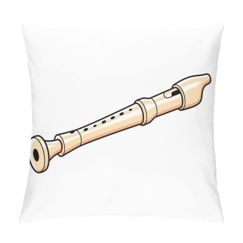 Personality  Recorder Flute Isolated Vector Pillow Covers