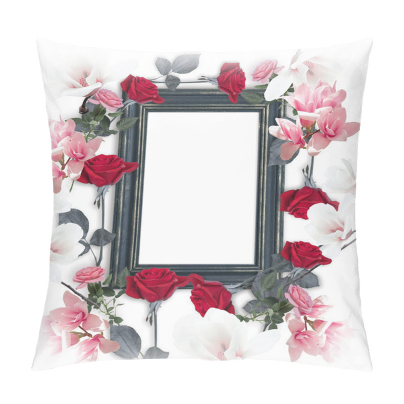 Personality  Roses, Magnolia Flowers And Photo Frame Pillow Covers