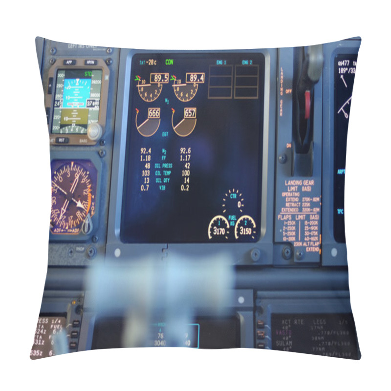 Personality  Commercial Aircraft Panel At Night Pillow Covers